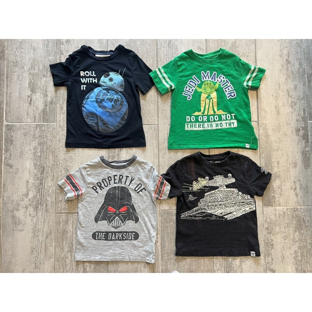 BABY GAP x Star Wars Lot Set of 4 Basic Crew Neck T-Shirt Casual Toddler Boy 4